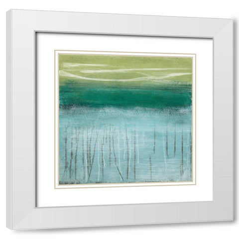 Shoreline Memories I White Modern Wood Framed Art Print with Double Matting by McAlpine, Heather