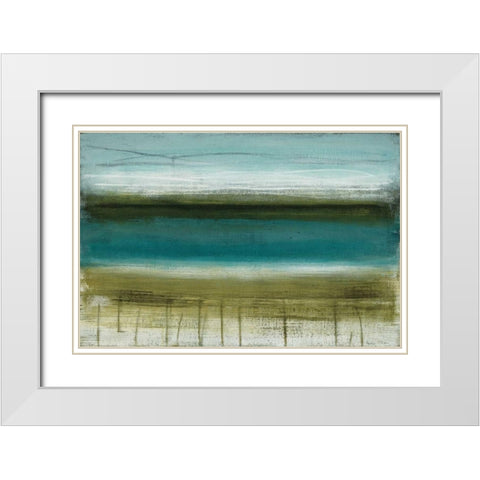 Shoreline Horizons White Modern Wood Framed Art Print with Double Matting by McAlpine, Heather