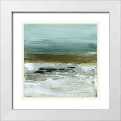 Beach Horizon White Modern Wood Framed Art Print with Double Matting by McAlpine, Heather