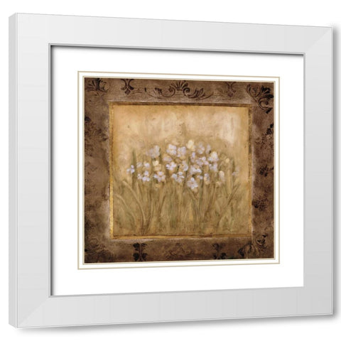 Narcissus White Modern Wood Framed Art Print with Double Matting by Mindeli