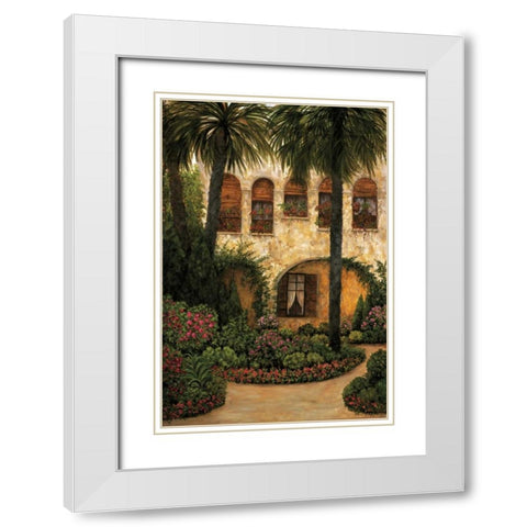 Patio Gerona White Modern Wood Framed Art Print with Double Matting by Masdeu, Montserrat