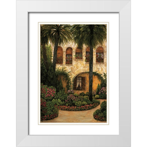 Patio Gerona White Modern Wood Framed Art Print with Double Matting by Masdeu, Montserrat