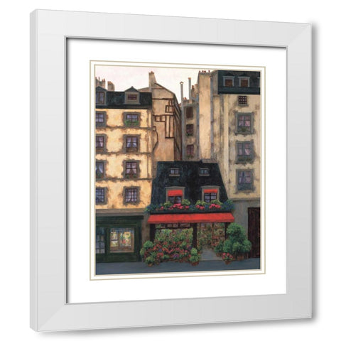 Flowers on the Boulevard I White Modern Wood Framed Art Print with Double Matting by Masdeu, Montserrat