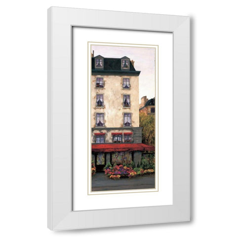 Flowers on the Boulevard II White Modern Wood Framed Art Print with Double Matting by Masdeu, Montserrat