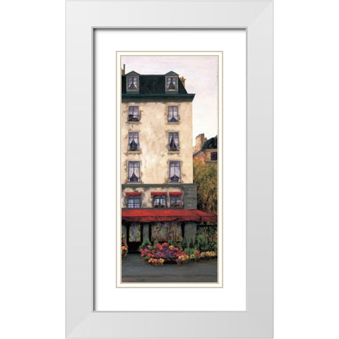 Flowers on the Boulevard II White Modern Wood Framed Art Print with Double Matting by Masdeu, Montserrat