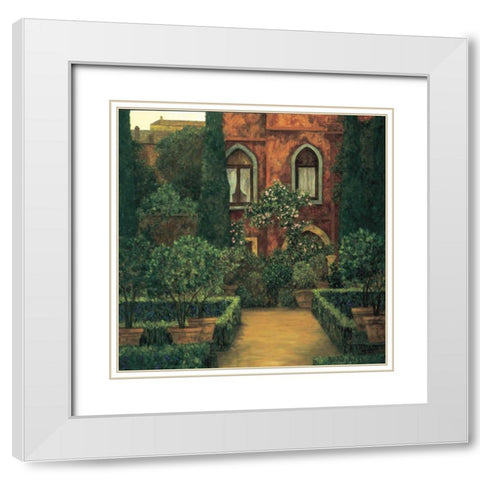 Jardin Verona White Modern Wood Framed Art Print with Double Matting by Masdeu, Montserrat