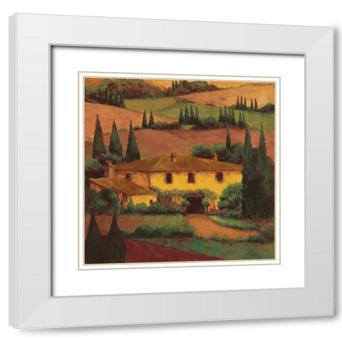 Tuscany Villa White Modern Wood Framed Art Print with Double Matting by Masdeu, Montserrat
