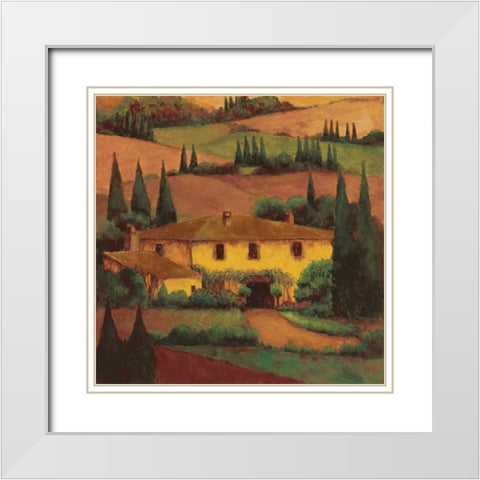 Tuscany Villa White Modern Wood Framed Art Print with Double Matting by Masdeu, Montserrat