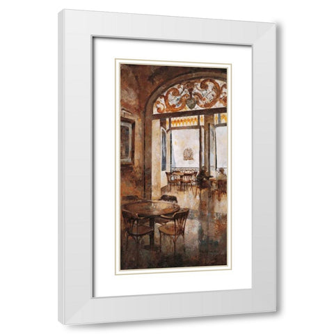 Grand Cafe Cappuccino I White Modern Wood Framed Art Print with Double Matting by Martin, Noemi