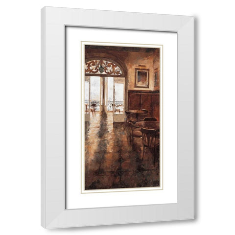Grand Cafe Cappuccino II White Modern Wood Framed Art Print with Double Matting by Martin, Noemi