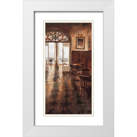 Grand Cafe Cappuccino II White Modern Wood Framed Art Print with Double Matting by Martin, Noemi