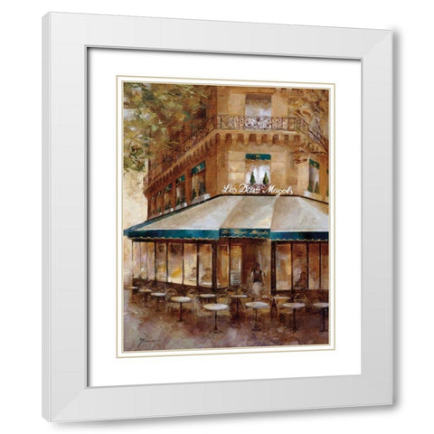 Cafe de Paris I White Modern Wood Framed Art Print with Double Matting by Martin, Noemi