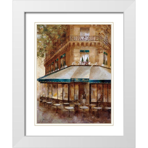 Cafe de Paris I White Modern Wood Framed Art Print with Double Matting by Martin, Noemi