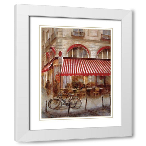 Cafe de Paris II White Modern Wood Framed Art Print with Double Matting by Martin, Noemi