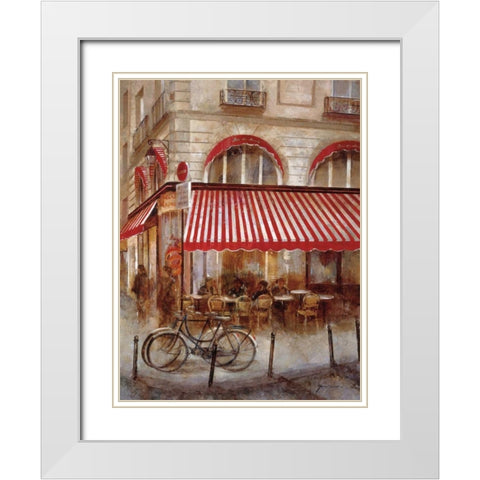 Cafe de Paris II White Modern Wood Framed Art Print with Double Matting by Martin, Noemi