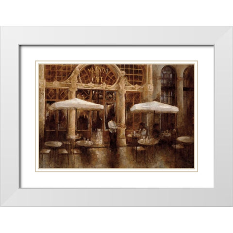 Majestic Cafe White Modern Wood Framed Art Print with Double Matting by Martin, Noemi