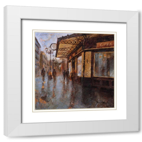 Gran Cafe White Modern Wood Framed Art Print with Double Matting by Martin, Noemi