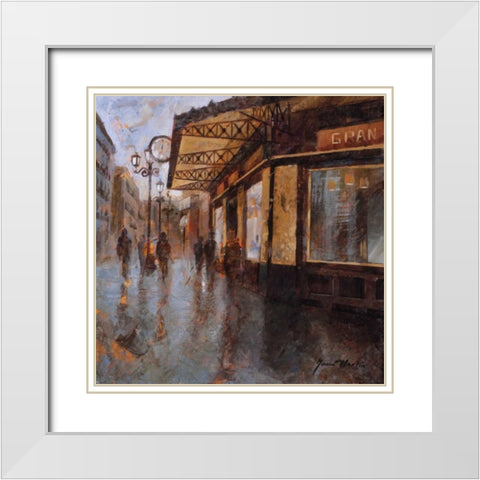 Gran Cafe White Modern Wood Framed Art Print with Double Matting by Martin, Noemi