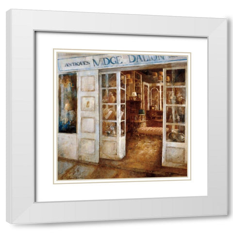 Antiques White Modern Wood Framed Art Print with Double Matting by Martin, Noemi