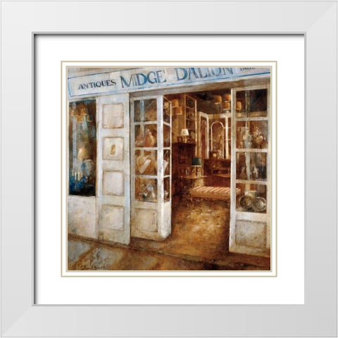 Antiques White Modern Wood Framed Art Print with Double Matting by Martin, Noemi