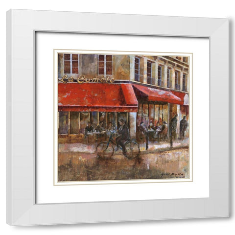 La ComÃ¨te Paris White Modern Wood Framed Art Print with Double Matting by Martin, Noemi