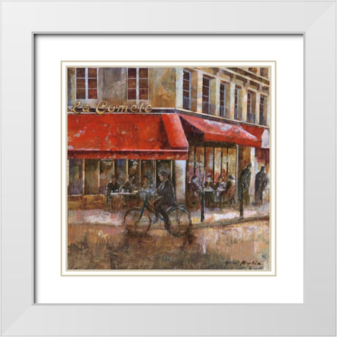 La ComÃ¨te Paris White Modern Wood Framed Art Print with Double Matting by Martin, Noemi
