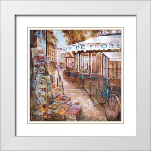 St.Germain Paris White Modern Wood Framed Art Print with Double Matting by Martin, Noemi