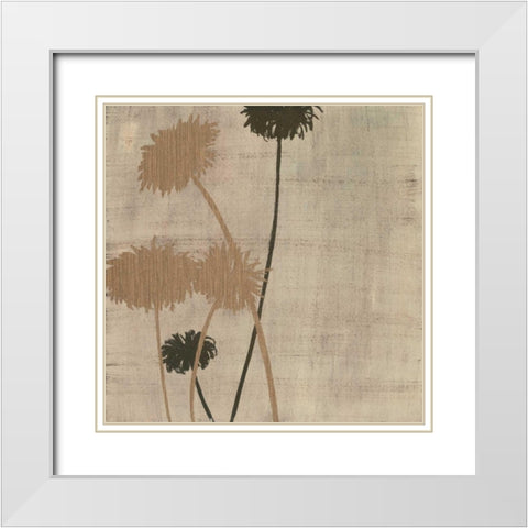 Linen I White Modern Wood Framed Art Print with Double Matting by MAJA