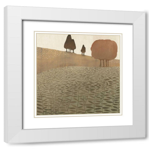 Atop the Hill White Modern Wood Framed Art Print with Double Matting by MAJA