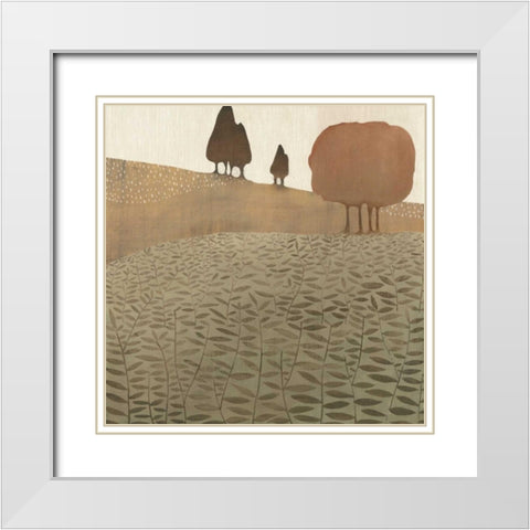 Atop the Hill White Modern Wood Framed Art Print with Double Matting by MAJA