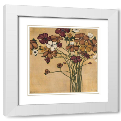 Wandering Bouquet White Modern Wood Framed Art Print with Double Matting by MAJA