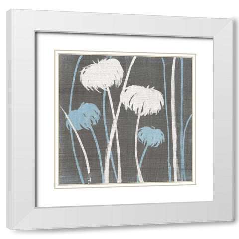 Textile I White Modern Wood Framed Art Print with Double Matting by MAJA