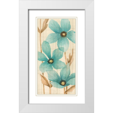 Waterflowers I White Modern Wood Framed Art Print with Double Matting by MAJA