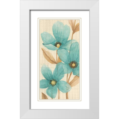 Waterflowers II White Modern Wood Framed Art Print with Double Matting by MAJA