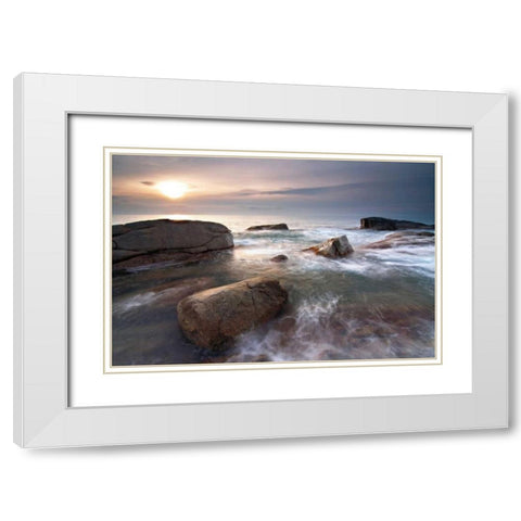 Sea Dreams White Modern Wood Framed Art Print with Double Matting by Mora, Sergi