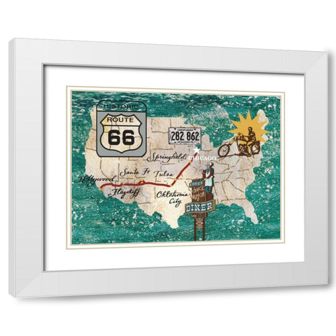 Retro Roadtrip II White Modern Wood Framed Art Print with Double Matting by Nocito, James