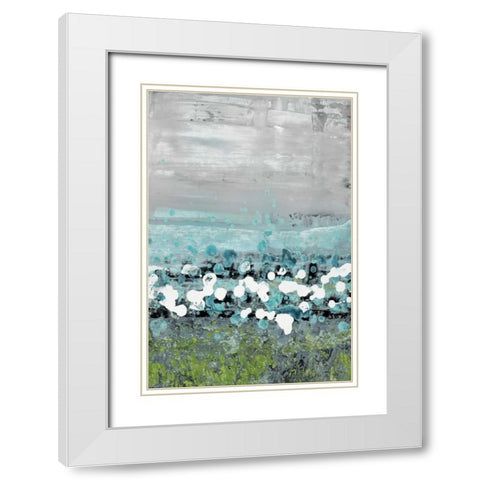 Aqua Motion White Modern Wood Framed Art Print with Double Matting by Nichtberger, Liz