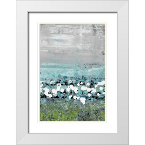 Aqua Motion White Modern Wood Framed Art Print with Double Matting by Nichtberger, Liz