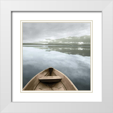 Lake Quinault White Modern Wood Framed Art Print with Double Matting by Nagler, Monte