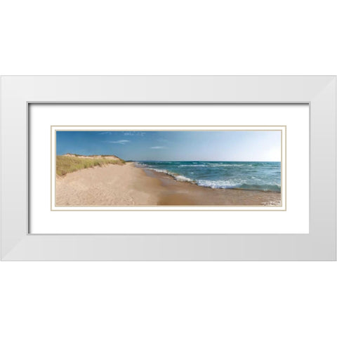 The Sand and the Sea White Modern Wood Framed Art Print with Double Matting by Nagler, Monte