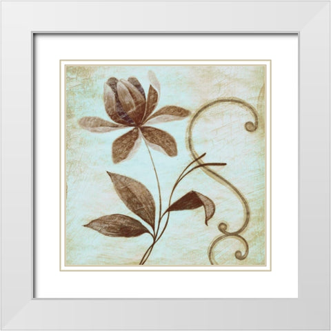 Floral Souvenir 2 White Modern Wood Framed Art Print with Double Matting by OKRE