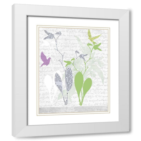 Poems I White Modern Wood Framed Art Print with Double Matting by OKRE