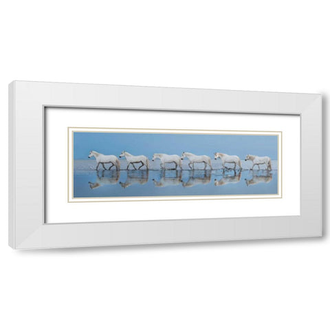 Walk On White Modern Wood Framed Art Print with Double Matting by Ortega, Xavier