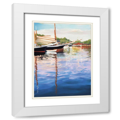Harbor Reflections White Modern Wood Framed Art Print with Double Matting by Parent, Joanne