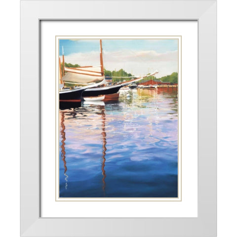 Harbor Reflections White Modern Wood Framed Art Print with Double Matting by Parent, Joanne