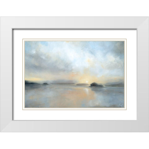 December Mist White Modern Wood Framed Art Print with Double Matting by Parent, Joanne