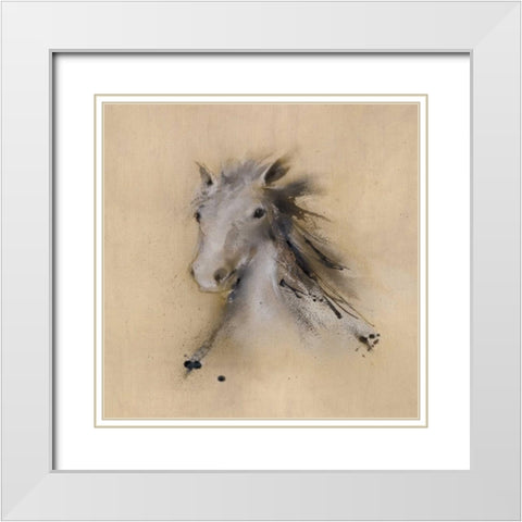 Horse Play II White Modern Wood Framed Art Print with Double Matting by Prior, J.P.