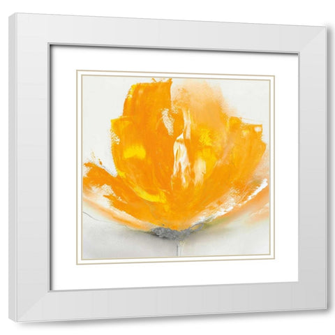 Wild Orange Sherbet I White Modern Wood Framed Art Print with Double Matting by Prior, J.P.