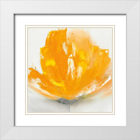 Wild Orange Sherbet I White Modern Wood Framed Art Print with Double Matting by Prior, J.P.