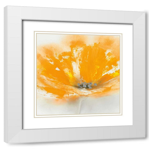 Wild Orange Sherbet II White Modern Wood Framed Art Print with Double Matting by Prior, J.P.